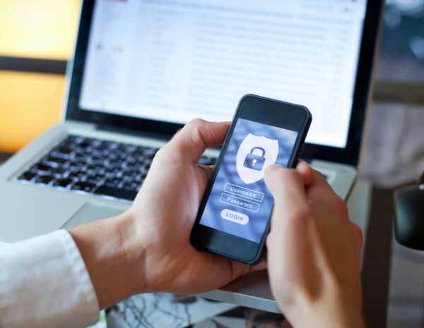 An authorisation lock screen, asking for username and password, pointing out to the importance of having the ability to print securely.